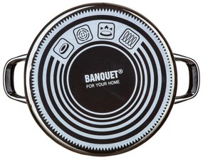 Banquet Oală emailată METALLIC Black 26 cm, 6 l,cu capac, 26 cm