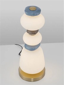 Veioza LED decorativa ceramica maro, albastru, alb, PALO
