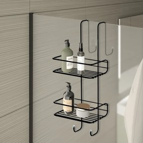 Gedy - Poliță de perete pentru duș CHROM LINE 49x24 cm negru mat