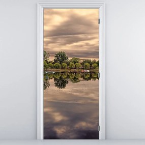 Fototapet pentru ușă - Copaci și lac (95x205cm)