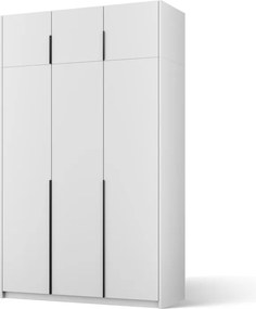 Dulap Bregma III cu uși batante și extensie superioară – 3 uși – 148x58x250 cm – Alb – Varianta 2