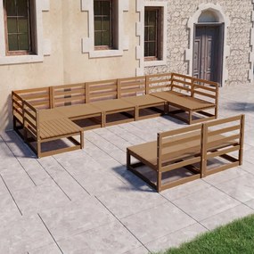 3076162 vidaXL Set mobilier de grădină, 9 piese, lemn masiv de pin