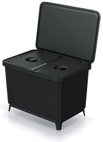Coș de gunoi, 2 x 23 l, negru