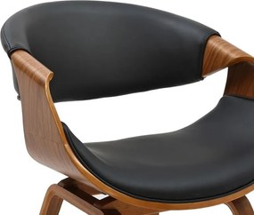 Scaun retro imitatie piele neagra, lemn furniruit ORGANIC