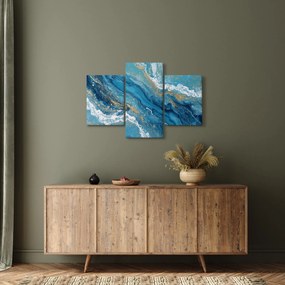 Tablou - Marmură bleu cu aur II. (90x60 cm)