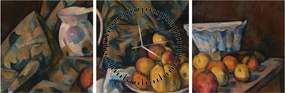 Tablou - Paul Cézanne, Still Life with Apples and Peaches, reproducere (cu ceas) (90x30 cm)