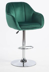 HR2055W Scaun Verde din Catifea cu Bază Cromata
