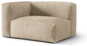 Modul pentru canapea modulară bej cu tapițerie din catifea (cu colț pe partea stângă) Martina – Micadoni