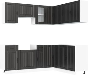 vidaXL Set dulap de bucătărie 11 piese „Kalmar” lemn negru prelucrat