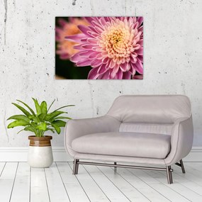 Tablou pe sticlă detailat cu flori (70x50 cm)
