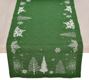 Traversă de masă de Crăciun verde, 40 x 140 cm, 40 x 140 cm