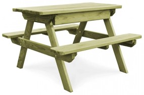Masă de picnic cu bănci, 90 x 90 x 58 cm, lemn de pin tratat