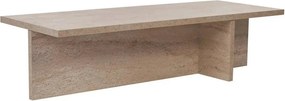 Masuta cafea HARBOR, bej cu efect de piatra travertin, PAL, 120x45x30