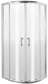 Cabina de dus semirotunda Deante Jasmin Plus cu usi culisante 90x90cm finisaj crom