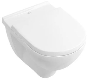 Set vas WC suspendat Villeroy &amp; Boch, O.Novo, direct flush, cu capac soft close si quick release, alb alpin