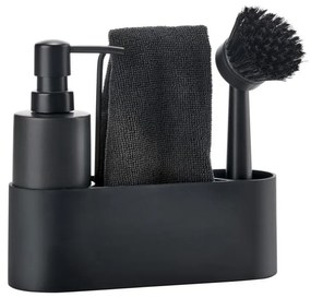 Suport pentru accesorii de spălat negru din plastic/din silicon Singles – Zone