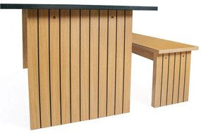 Masă de dining cu blat cu aspect de lemn de stejar 90x160 cm Stripe – Woodman