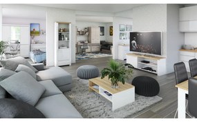 Măsuță de cafea VILGO 90, alb lucios