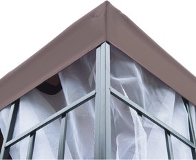 Outsunny Pavilion de grădină cu plasă antimuște și pereți laterali, cort pentru petreceri cu acoperiș dublu, cort de grădină 2,97x2,97m | Aosom Romania