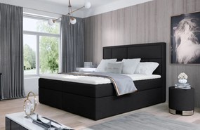 Pat tapitat, continental boxspring, cu lada pentru depozitare, 180x200 cm, Meron 182, Eltap (Culoare: Gri deschis texturat / Sawana 21)