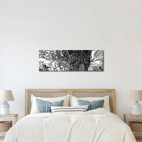 Tablou - Grădină exotică (cu ceas) (90x30 cm)