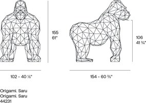 Decoratiune/ Statueta exterior sau interior ORIGAMI SARU, mat