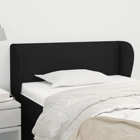 vidaXL Tăblie de pat cu aripioare negru 83x23x78/88 cm material textil