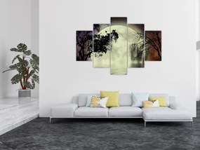 Tablou - Lună plină deasupra apei (150x105 cm)