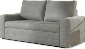 Canapea gri deschis extensibilă/cu spațiu de depozitare cu tapițerie din catifea 151 cm Wave – ELTAP