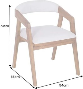 Scaun dining material textil gri deschis si lemn MAMMUT