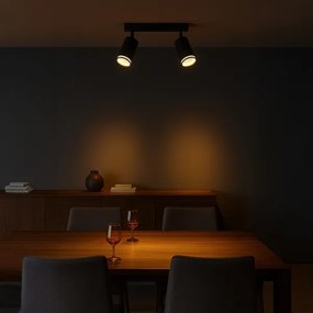 Lampă spot PIPE, 2x GU10/10W/230V, negru