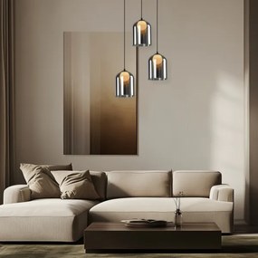 Pendul KLEA 1xG9/15W/230V negru fumuriu