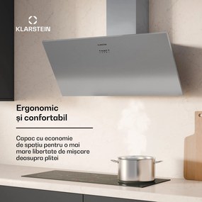 Silver Lining 90, hotă, 90 cm, 568 m³ / h, clasa de eficiență energetică A, oțel inoxidabil