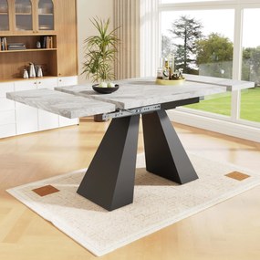 Masă de luat extensibilă, Negru+Gri | Aosom Romania