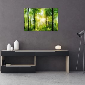 Tablou - Răsărit în pădure (90x60 cm)