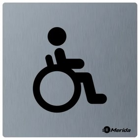 Pictograma Merida Stella - toaleta pentru persoane cu handicap, otel inoxidabil mat