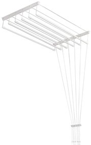 JAKS Uscător de rufe de tavan 6 tije alb Lungime: 130 cm