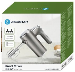 Aigostar - Mixer de mână 400W/230V gri/crom