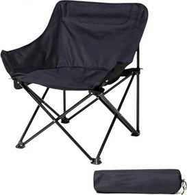 Scaun de camping pliabil TRAIL, negru