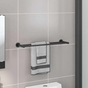 vidaXL Suport pentru prosoape Negru 61 x 14.5 x 5 cm Oțel inoxidabil