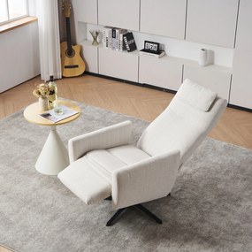 Fotoliu confortabil cu funcție de relaxare, Bej | Aosom Romania