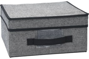 Cutie cu capac textilă pentru depozitare, gri  închis