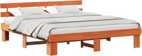 vidaXL Cadru de pat Maroniu cerat 180 x 200 cm Lemn de pin masiv