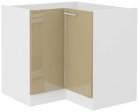 Dulap inferior de bucătărie, de colț Lavera 90 x 90 DN 2F BB (alb + capuccino lucios). 1032376