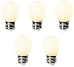 Set 5 becuri E27 dimbare LED lamp P45 opaal glas 3W 250 lm 3000K