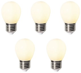Set 5 becuri E27 dimbare LED lamp P45 opaal glas 3W 250 lm 3000K