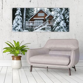Tablou - Cabană din lemn (120x50 cm)