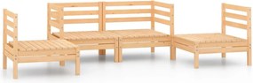 vidaXL Set mobilier de grădină, 4 piese, lemn masiv de pin