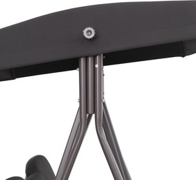 Outsunny Balansoar tip Hollywood pentru 3 persoane, copertină reglabilă, cadru metalic, maro+negru, 116 x 206 x 183cm | Aosom Romania