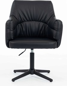 HR840CROSS Scaun Negru Piele Ecologica cu Bază Neagră